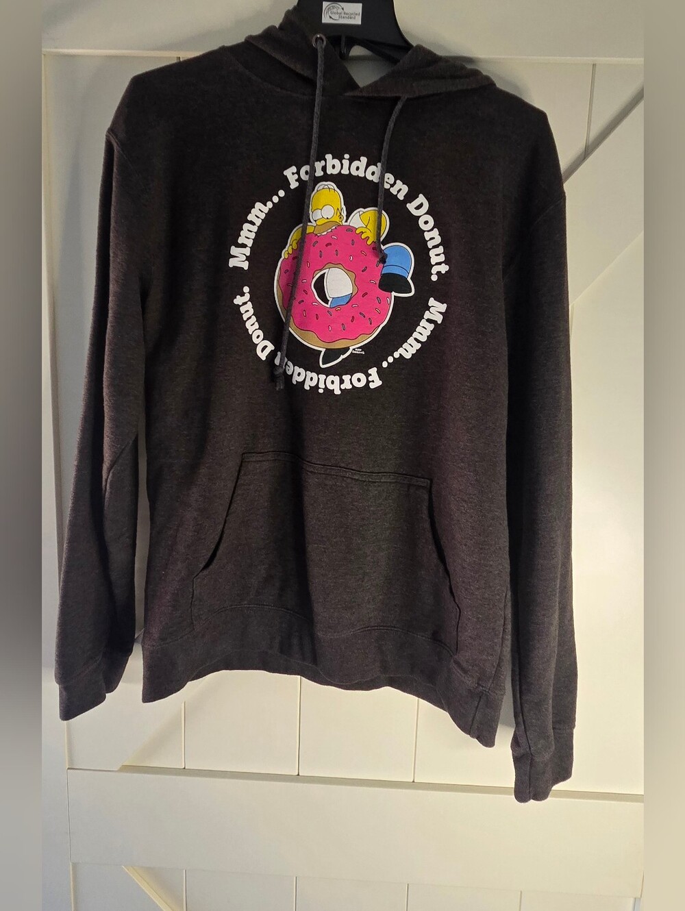 Simpson Homer Forbidden Donut Hoodie Sweatshirt Dark Gray Pullover